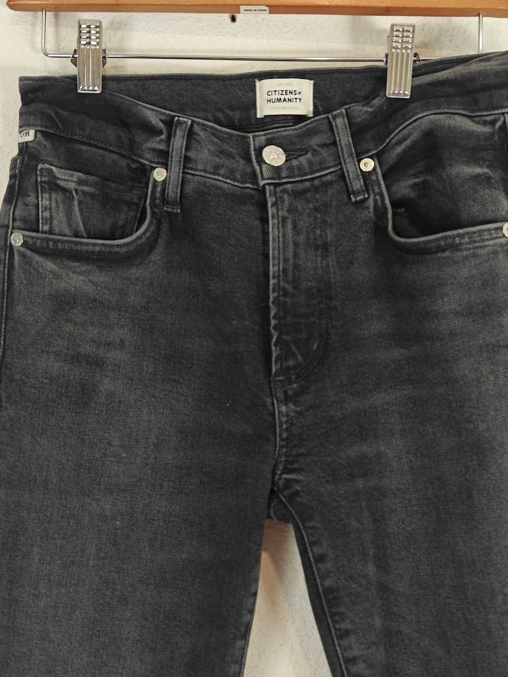 Citizens of Humanity Emannuelle Slim Boot Jeans Black Wash Stretch Denim Sz 26 - Picture 6 of 15